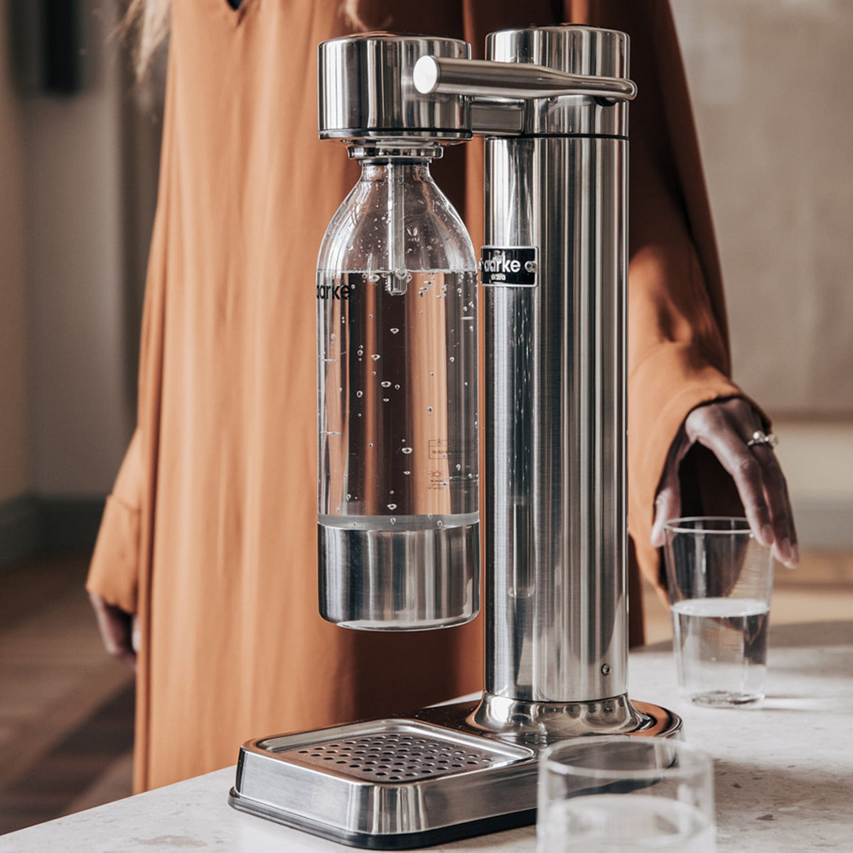 Aarke Carbonator 3 Polished Steel with CO2 Gas Cylinder