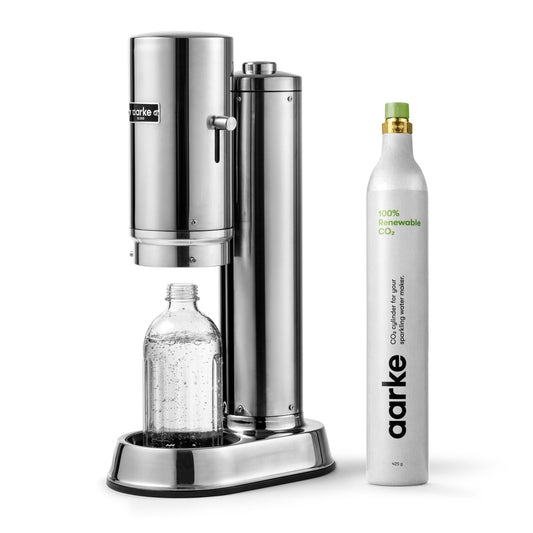Aarke Carbonator Pro Polished Steel with CO2 Gas Cylinder