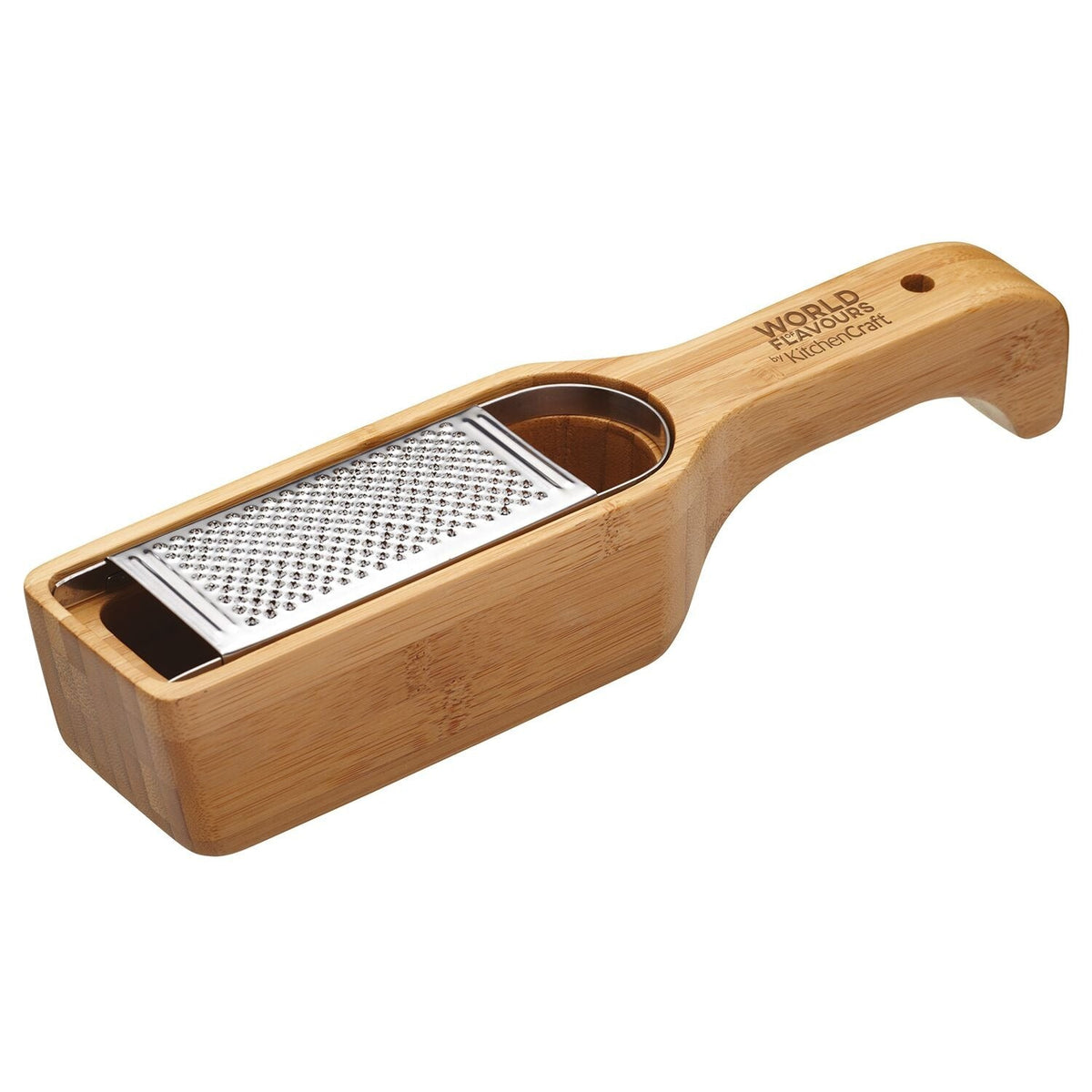 World of Flavours Italian Bamboo Cheese Grater with Holder