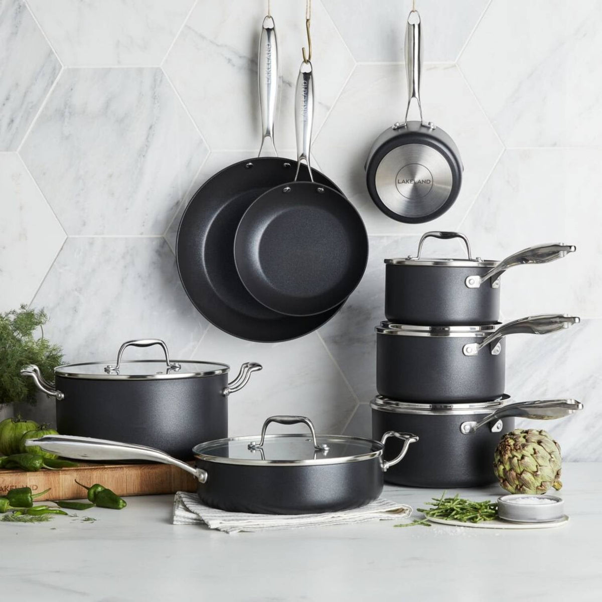 Lakeland 20cm Hard Anodised Saucepan with Lid