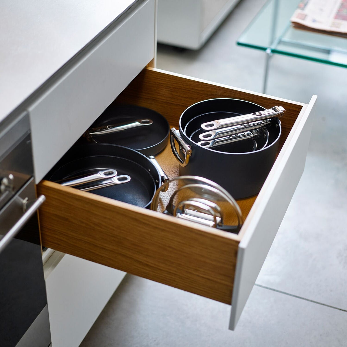 Joseph Joseph Space 19cm Saucepan with Lid and Folding Handles
