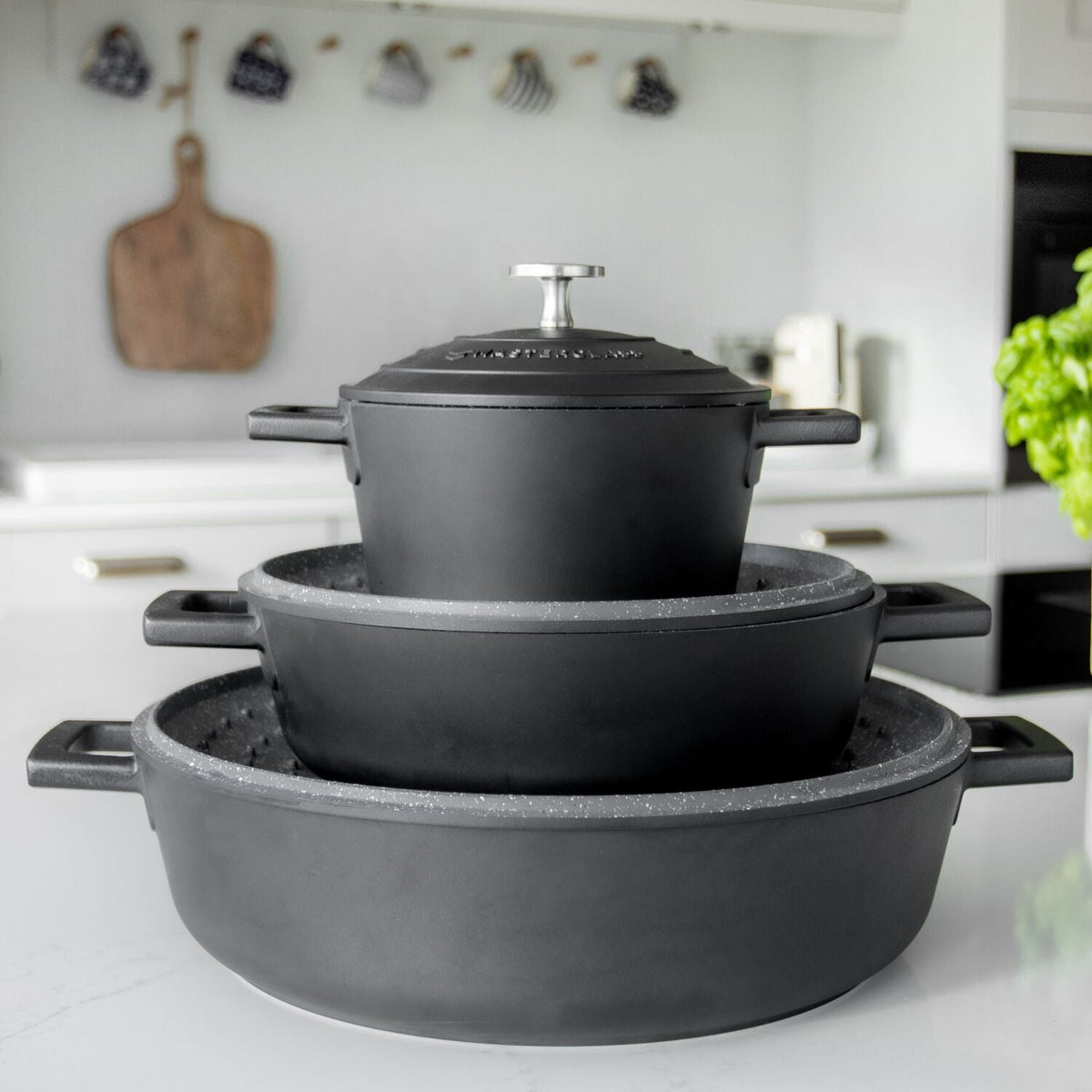 MasterClass 16cm Cast Aluminium Casserole Dish Black