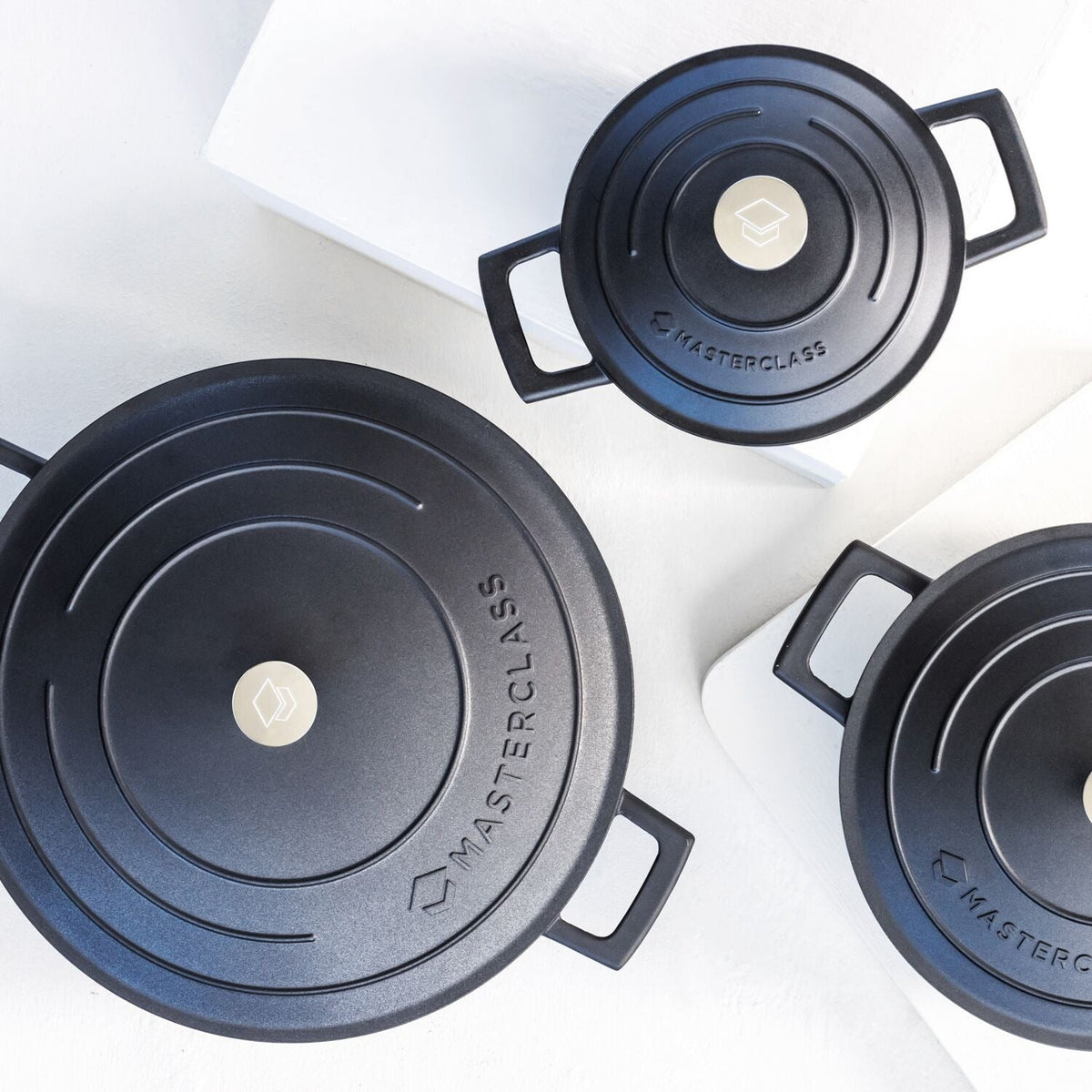 MasterClass 16cm Cast Aluminium Casserole Dish Black