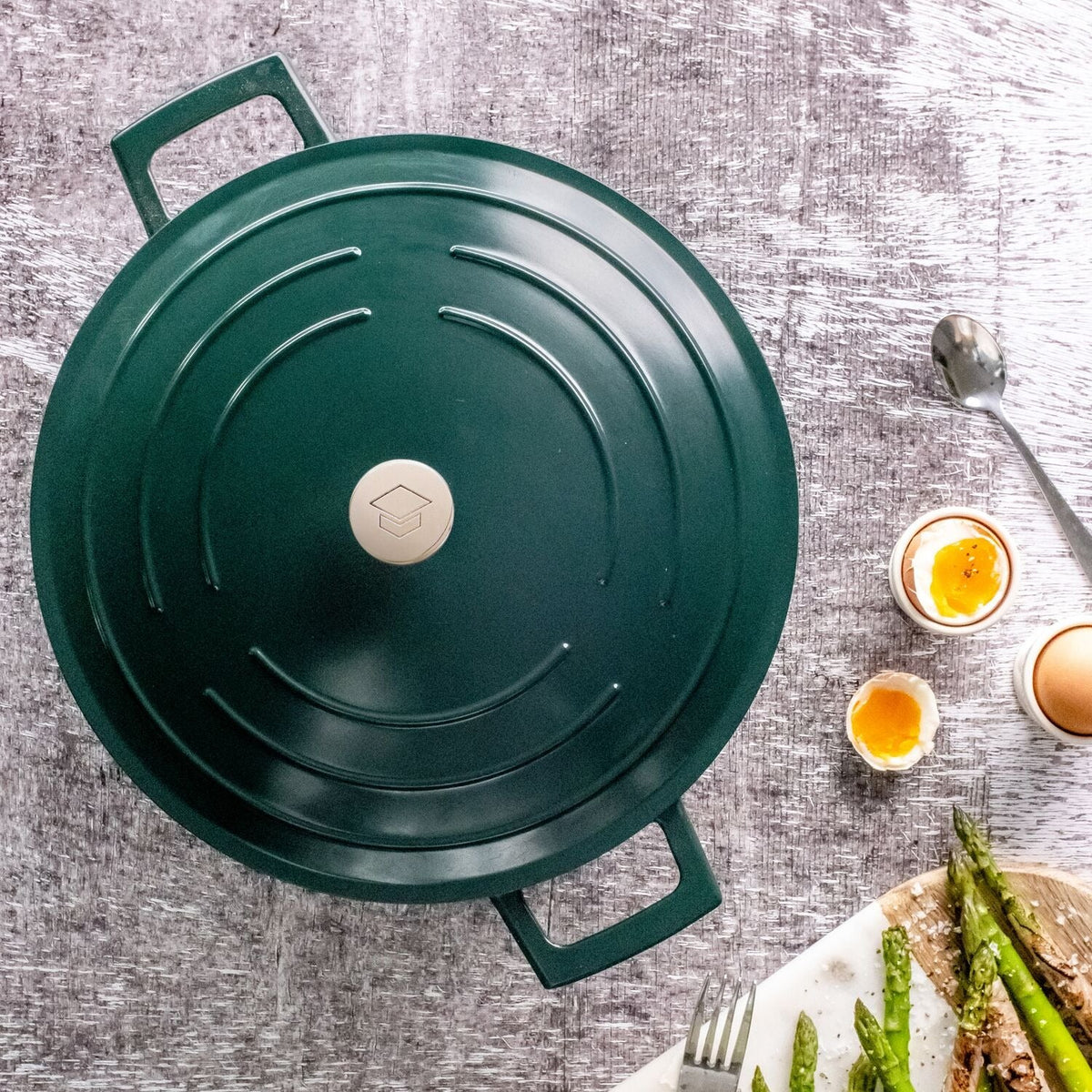 MasterClass 28cm Cast Aluminium Casserole Dish Hunter Green