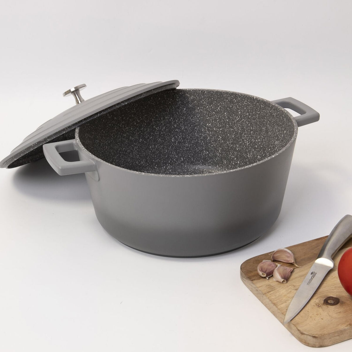 MasterClass 28cm Cast Aluminium Casserole Dish Grey Ombre