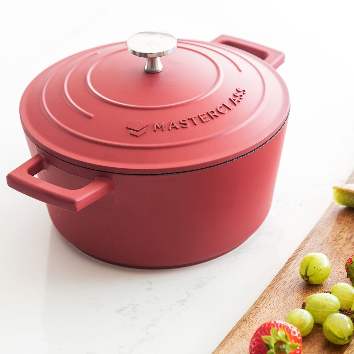 MasterClass 20cm Cast Aluminium Casserole Dish Red