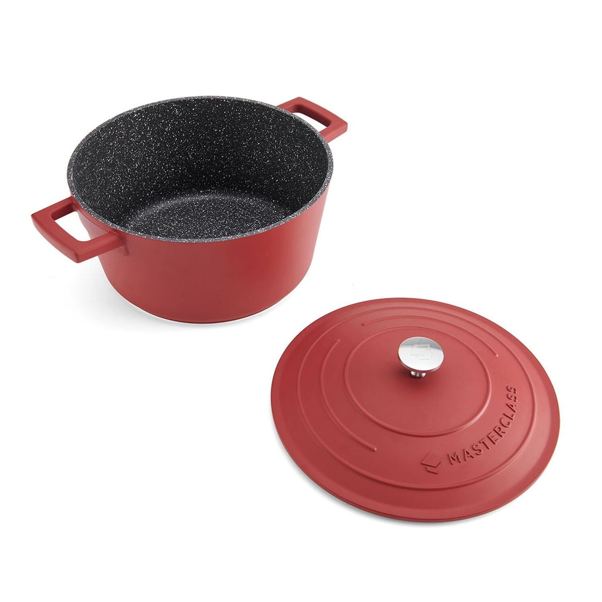 MasterClass 24cm Cast Aluminium Casserole Dish Red