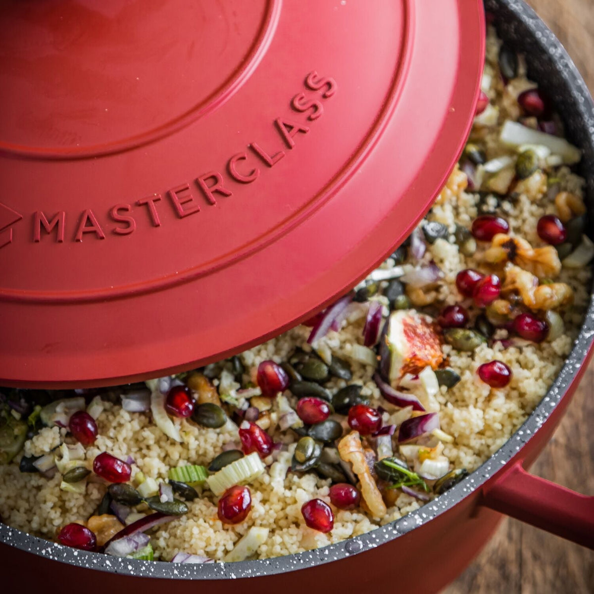 MasterClass 28cm Cast Aluminium Casserole Dish Red