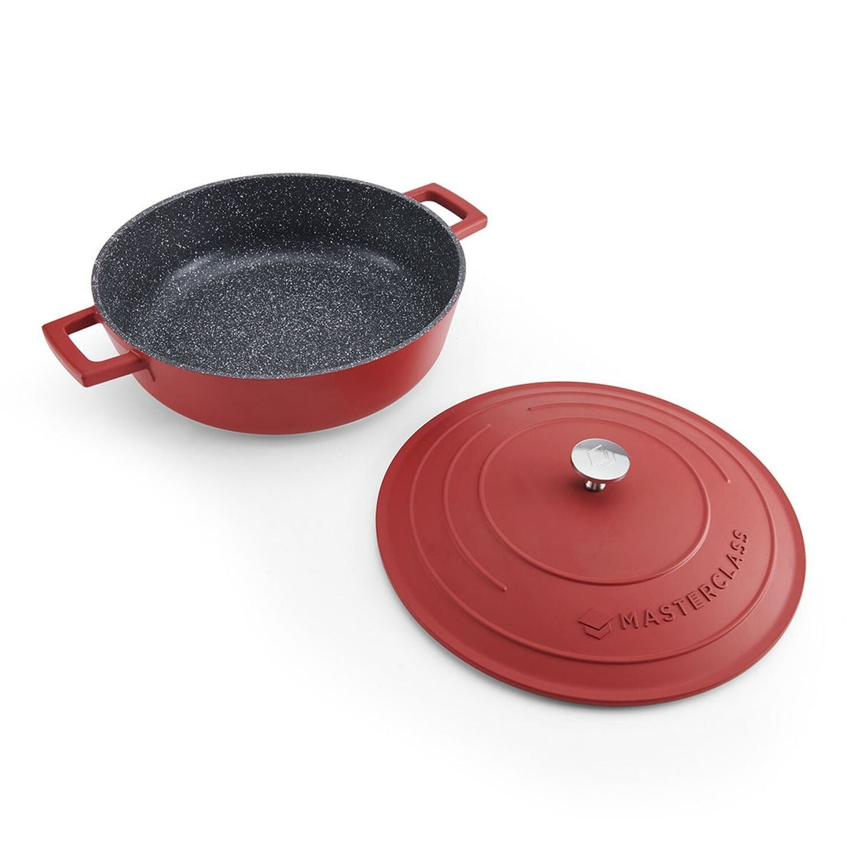 MasterClass 28cm Cast Aluminium Shallow Casserole Dish Red
