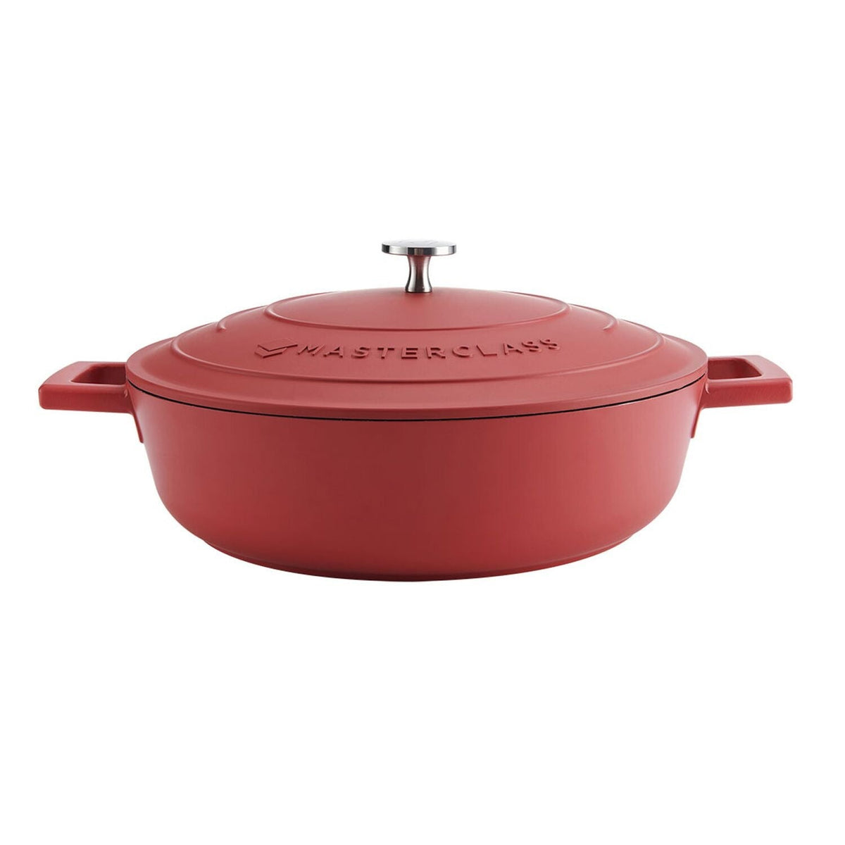 MasterClass 28cm Cast Aluminium Shallow Casserole Dish Red