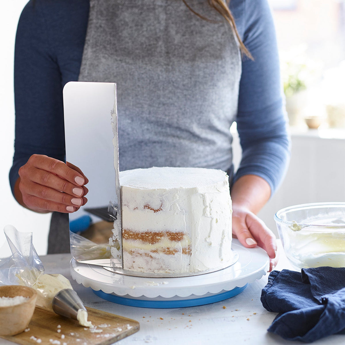 PME Stainless Steel Tall Cake Side Scraper 25cm