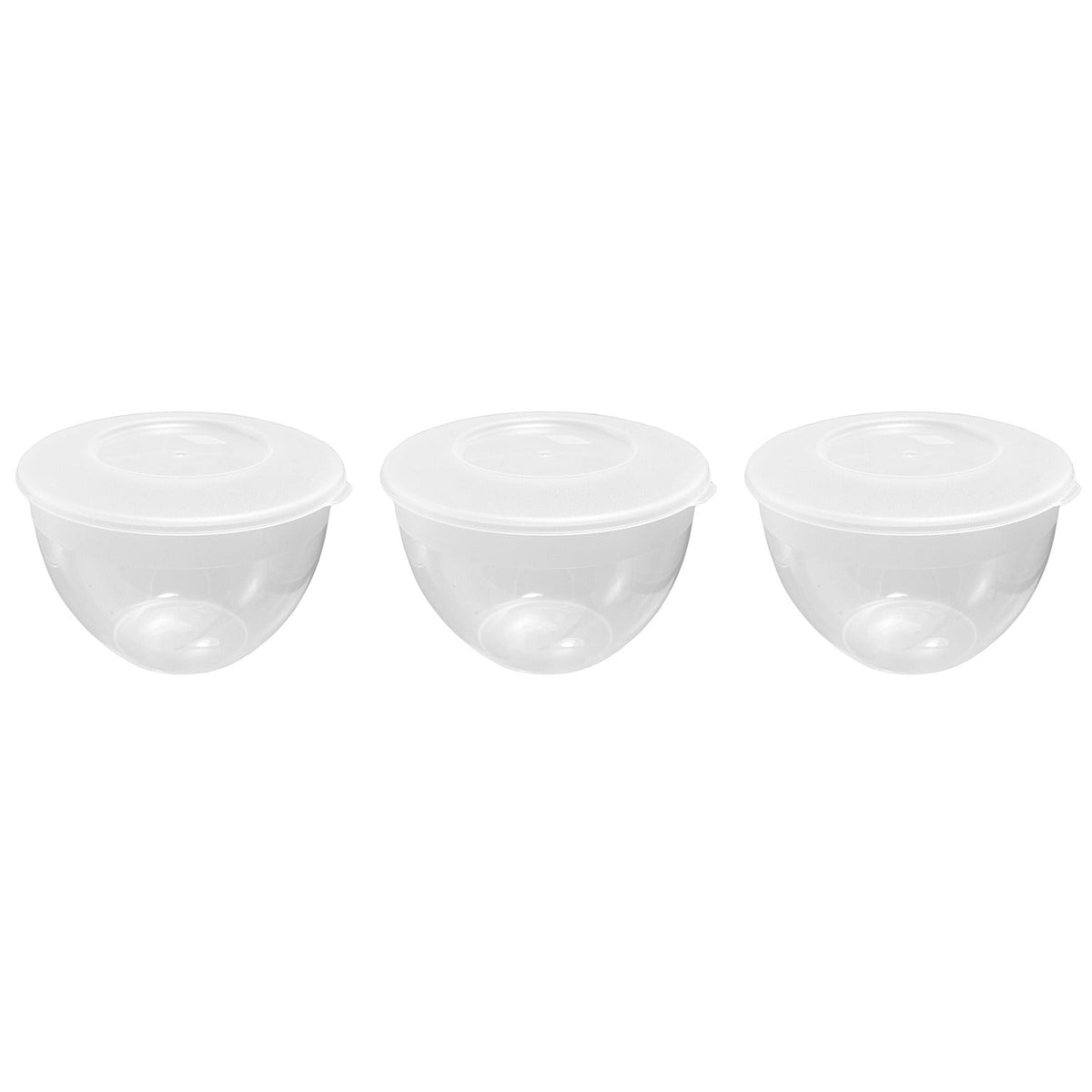 3 Plastic Lidded Pudding Basins 1.3L