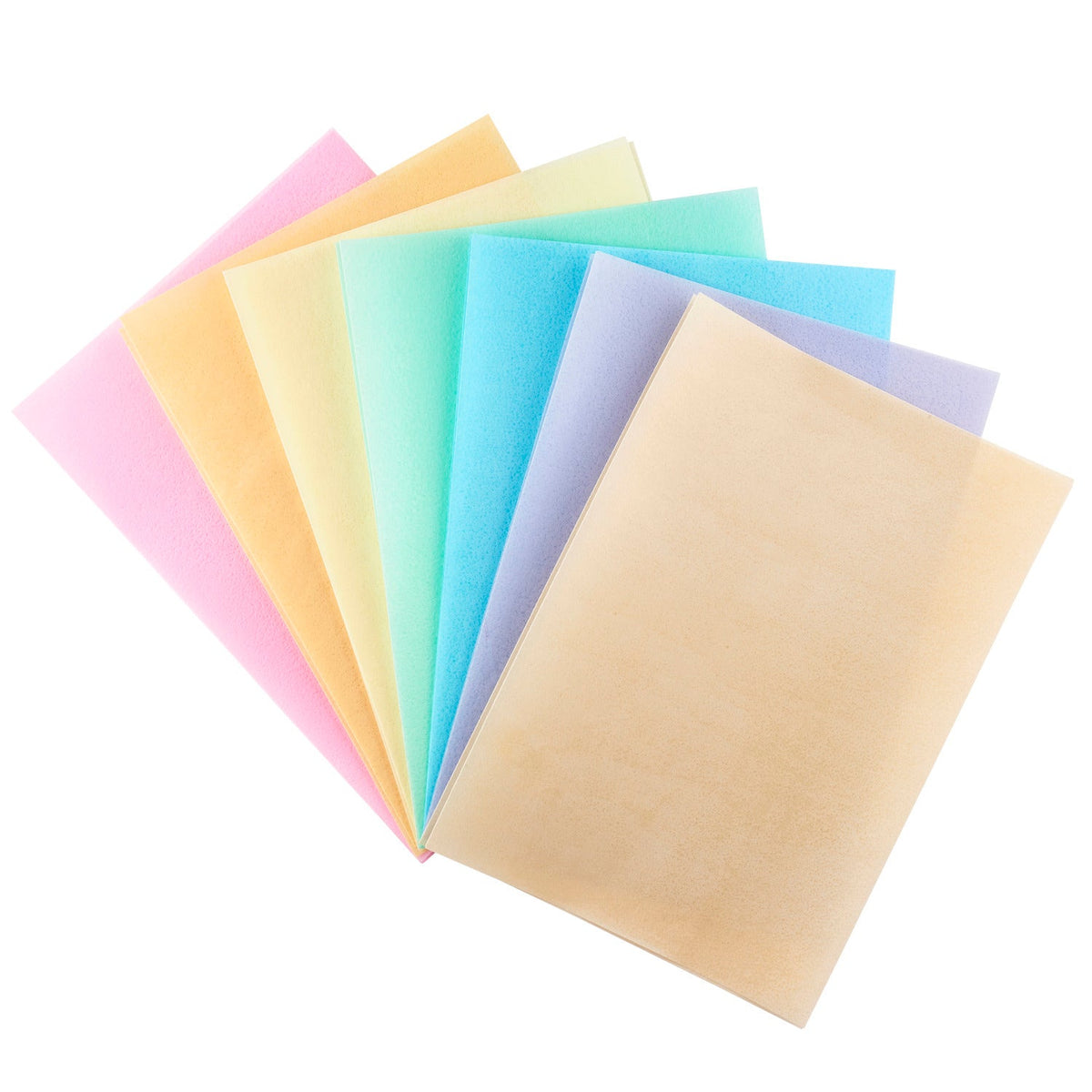 12 Coloured Edible Wafer Paper Sheets Assorted Pastel A4