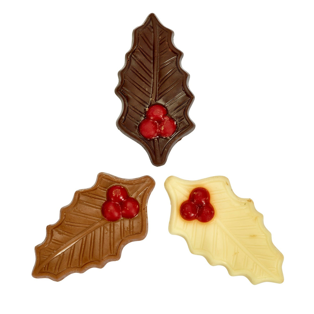 Christmas Chocolate Holly Leaves Cake Toppers 150g