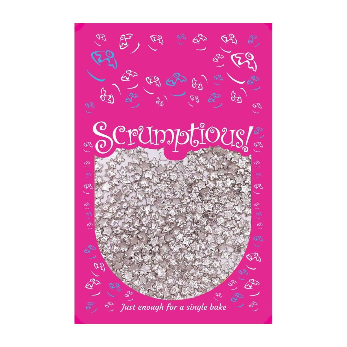 Scrumptious Silver Metallic Star Sprinkles