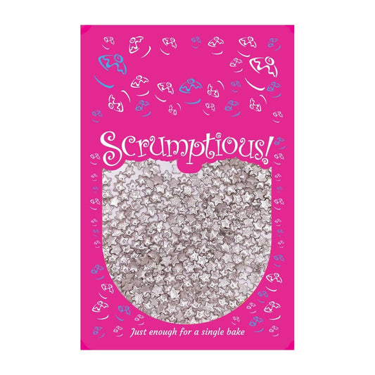 Scrumptious Silver Metallic Star Sprinkles