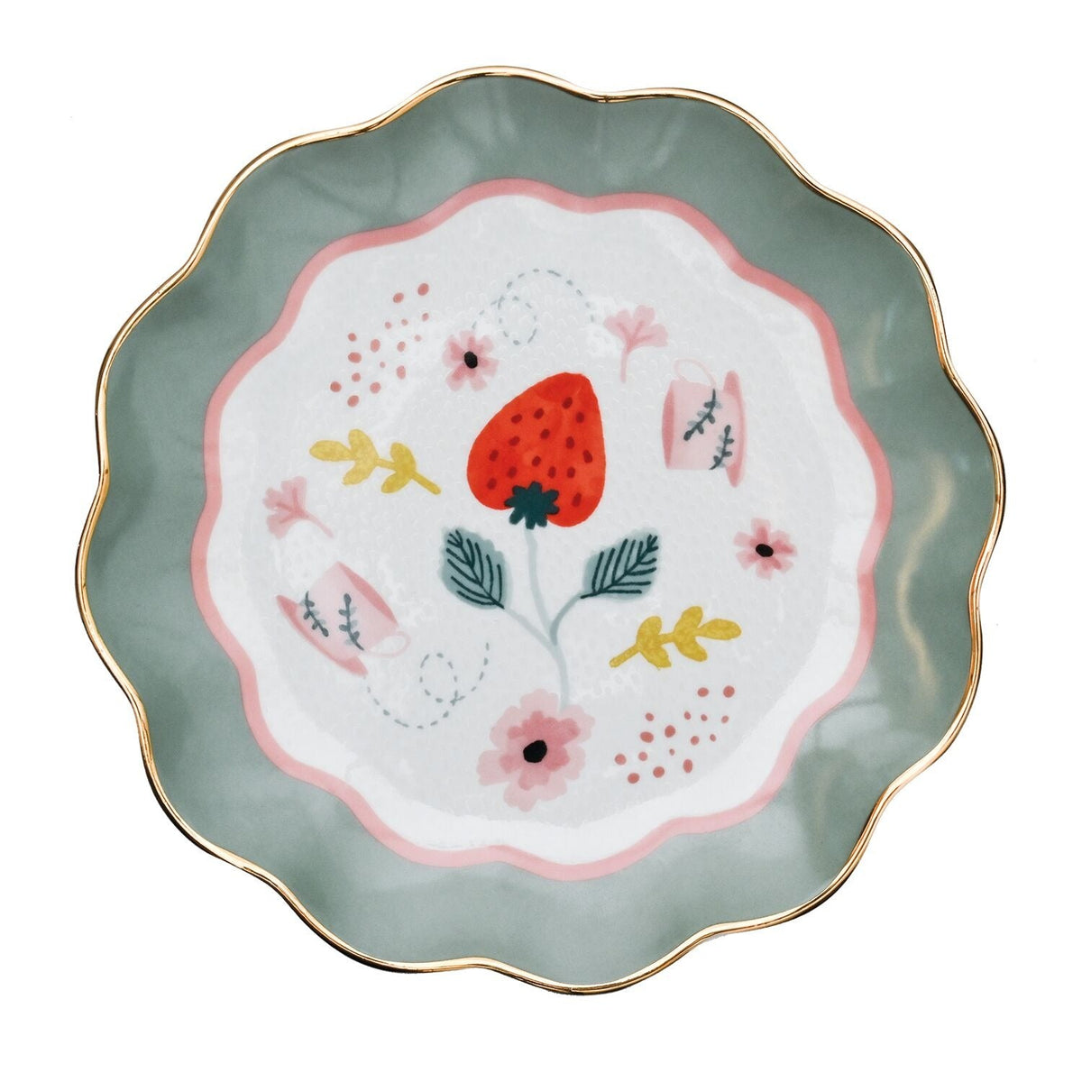 4 Strawberry Patch Cake Plates