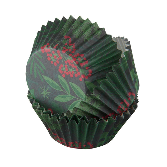 60 Festive Foliage Cupcake Cases