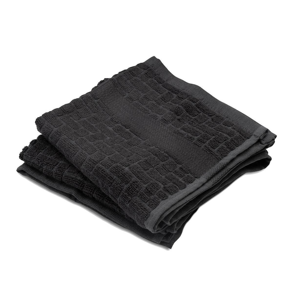 Cuisinart Bamboo Sculpted Tea Towels, Charcoal Grey - Pack of 2