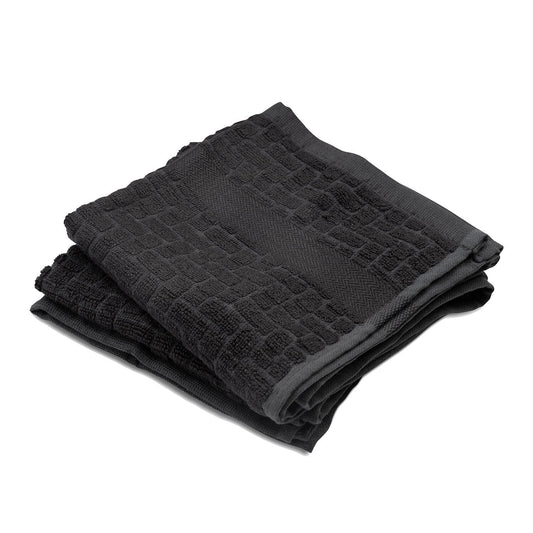 Cuisinart Bamboo Sculpted Tea Towels, Charcoal Grey - Pack of 2