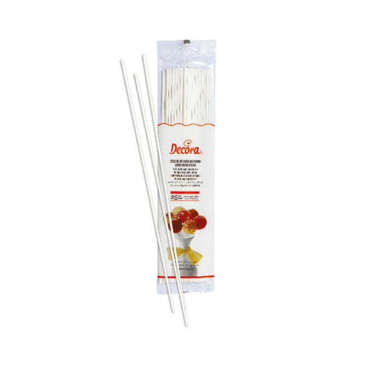 Decora White Cake Pop Sticks - Pack of 25