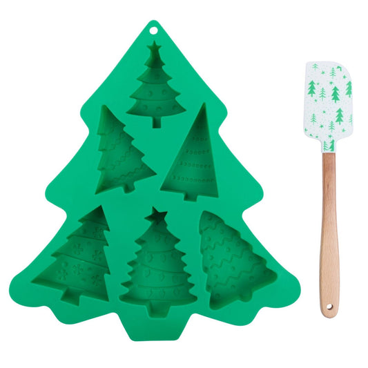 Lakeland Silicone Christmas Tree Mould and Spatula Set