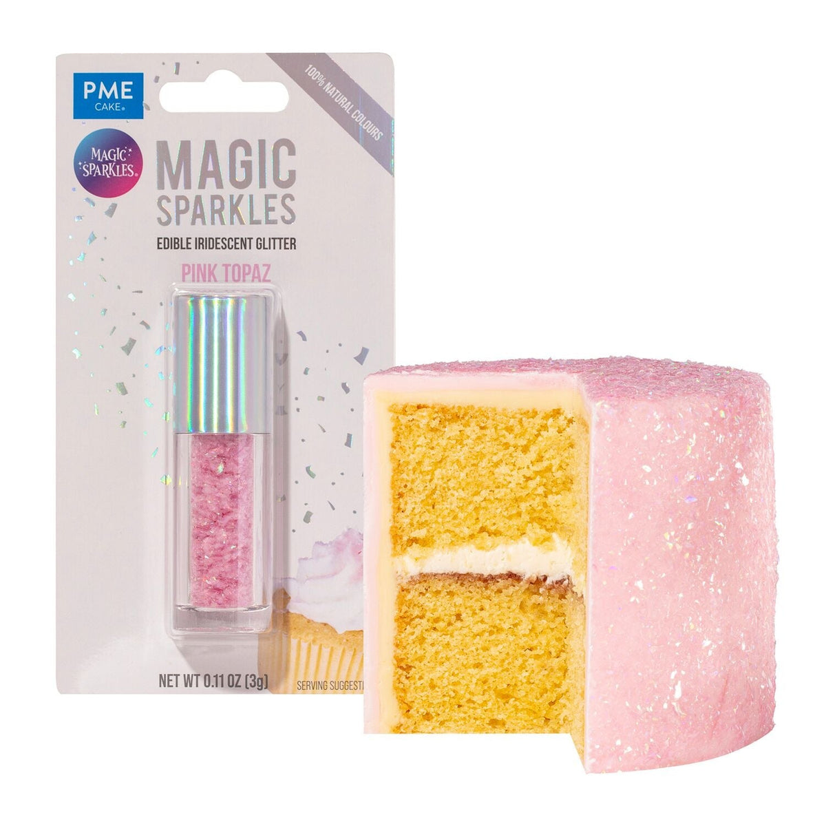 PME Magic Sparkles Edible Iridescent Glitter – Pink 3g