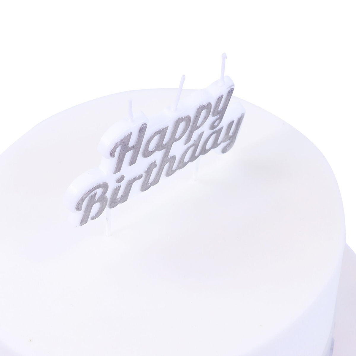 PME Happy Birthday Single Candle – Silver