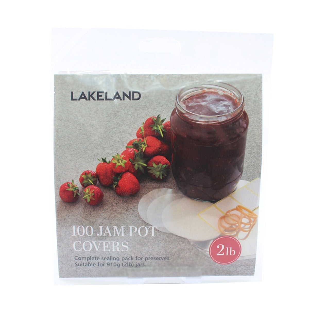 100 Jam Jar 2lb Covers, Waxed Circles, Bands & Labels