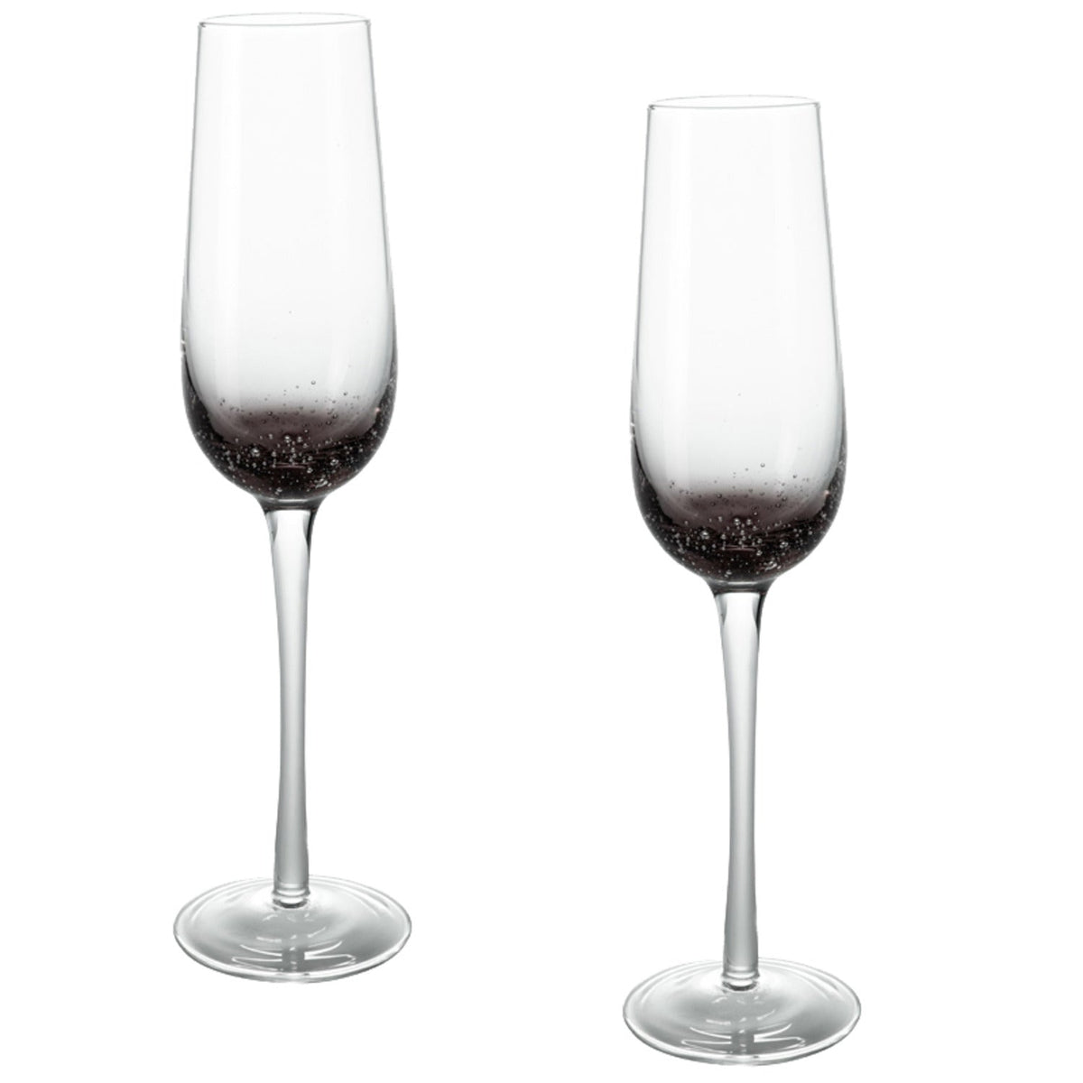 Bubble Glass Prosecco Flutes - Set of 2