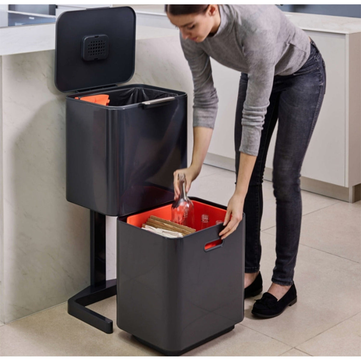 Joseph Joseph Totem Max Waste Recycling Unit - Graphite 60L