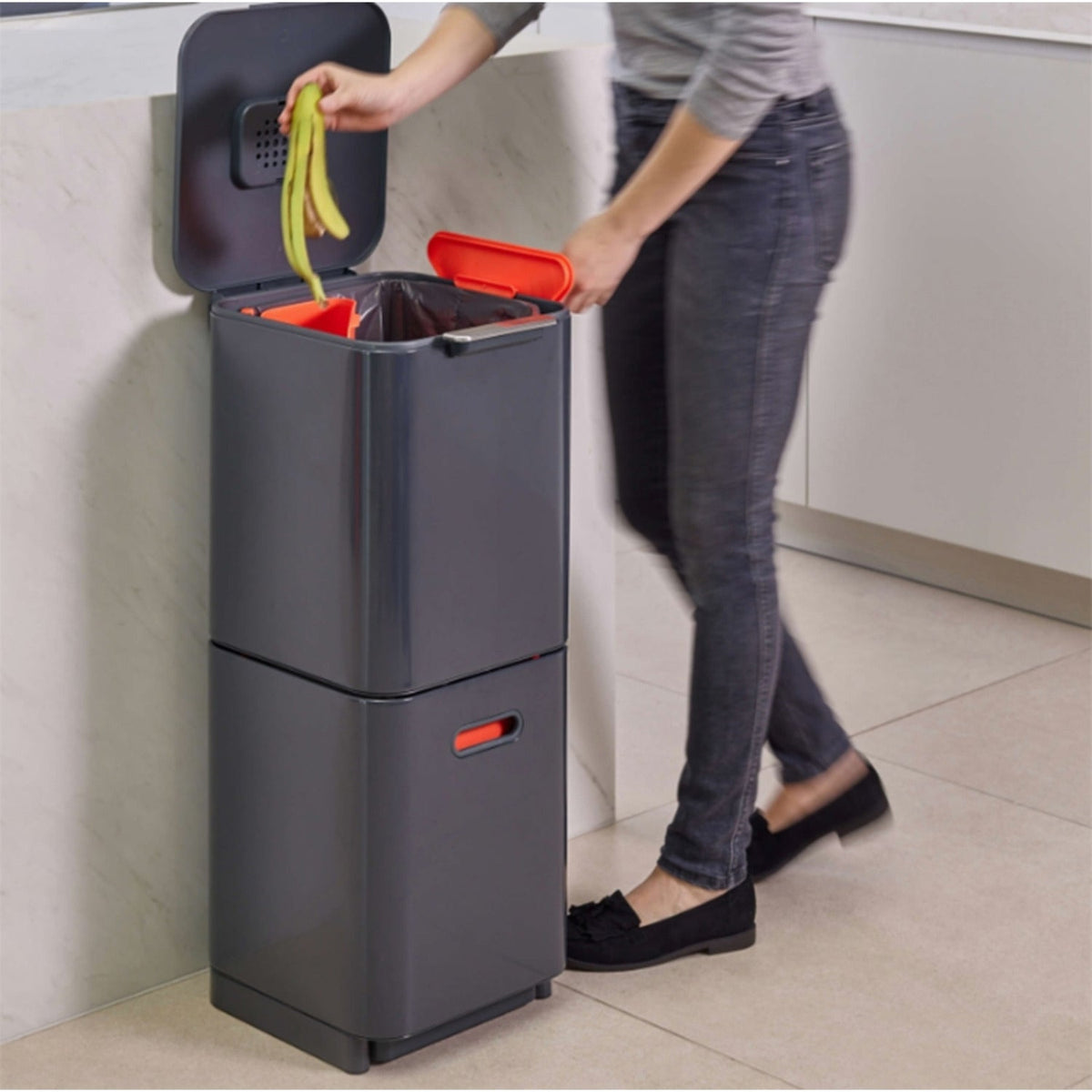Joseph Joseph Totem Compact Waste Recycling Unit - Graphite 40L