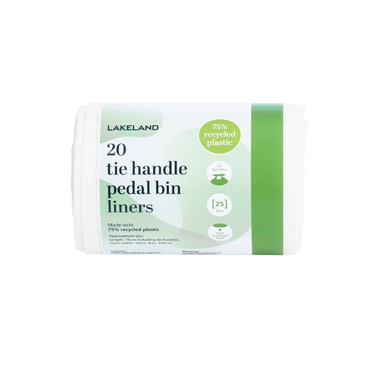 20 Lakeland Tie Handle Small Pedal Bin Liners – 25L