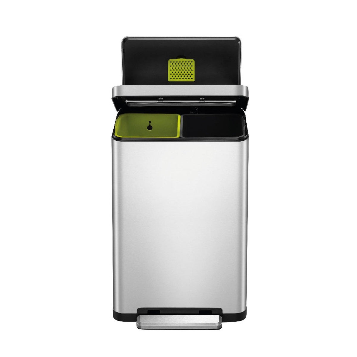 EKO® X Cube Kitchen Bin Brushed Stainless Steel 20+20L