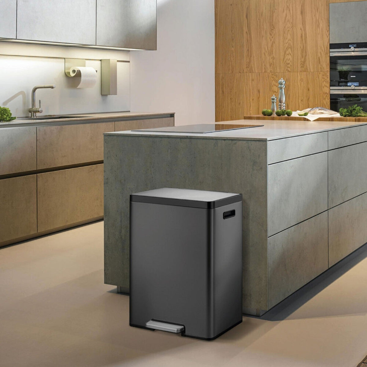EKO® Ecocasa Black Recycling Bin Matt Black 30+30L