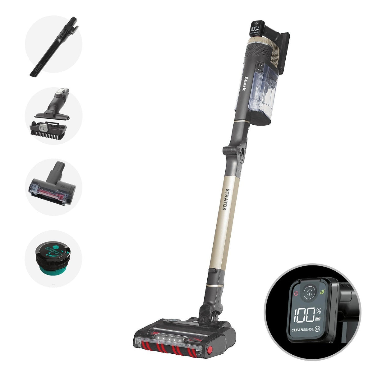 Shark Stratos Pet Pro Cordless Vacuum Cleaner with Anti-Hair Wrap Plus & Clean Sense IQ IZ400UKT