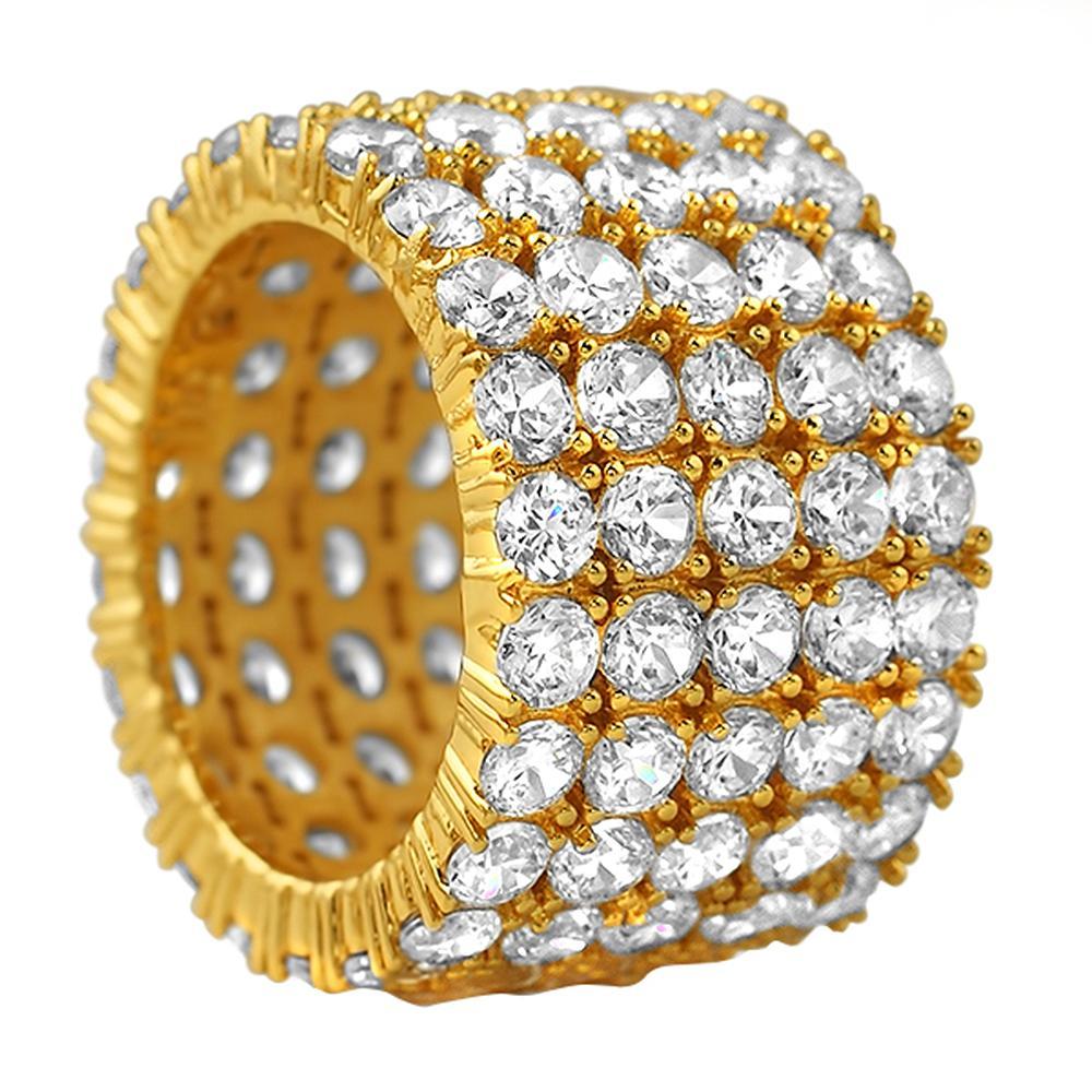 5 Row CZ Eternity Gold Ring