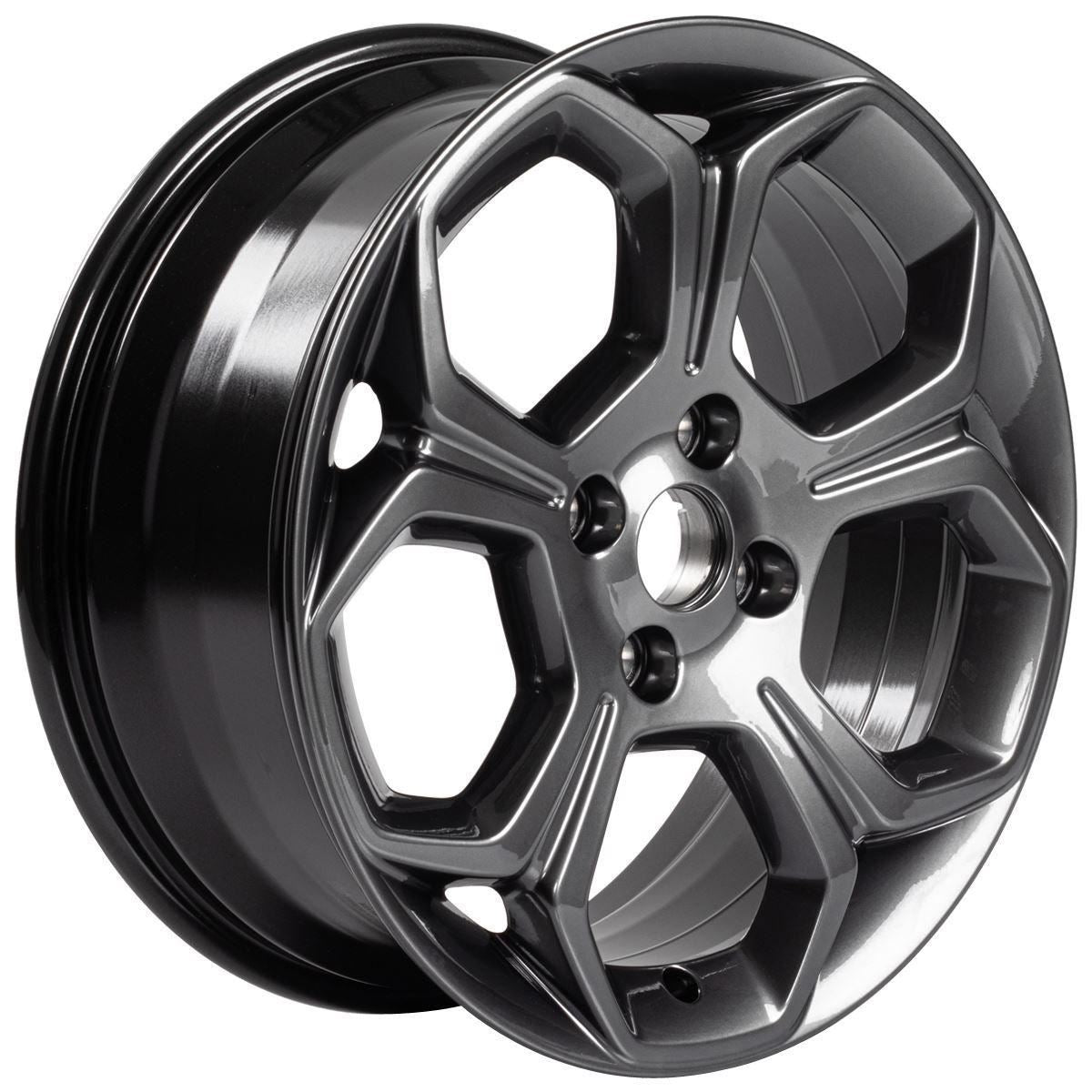 ECOSPORT 17" SET OF 4 ALLOY WHEEL 5-SPOKE DESIGN TARNISHED DARK METALLIC FINISH 2017-2023
