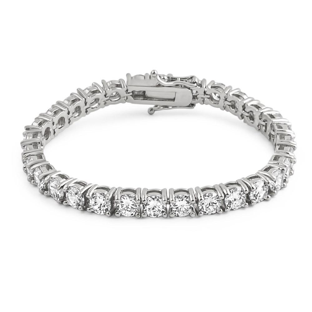 6MM CZ 1 Row Bling Bling Tennis Bracelet Rhodium