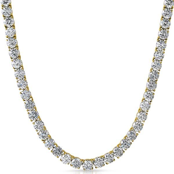 6MM CZ Gold Steel 1 Row Hip Hop Tennis Chain