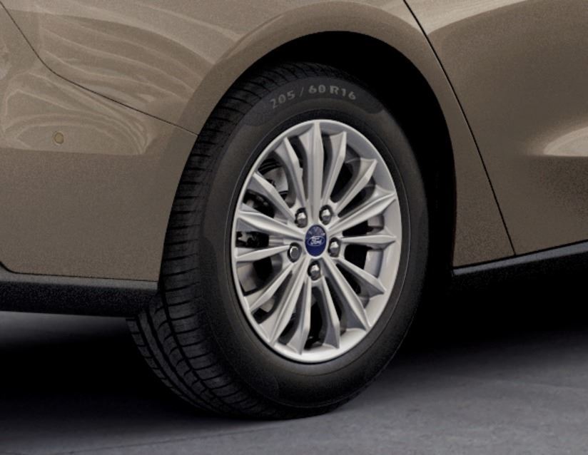 FOCUS 16" SET OF 4 SET OF 4 ALLOY WHEELS 15-SPOKE DESIGN SPARKLE SILVER FINISH 2018-2025
