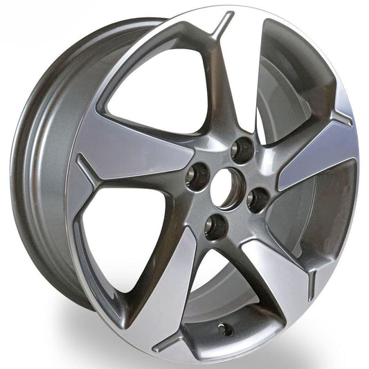 FIESTA 17" SET OF 4 ALLOY WHEEL 5-SPOKE DESIGN ROCK METALLIC MACHINED FINISH 2017-2023