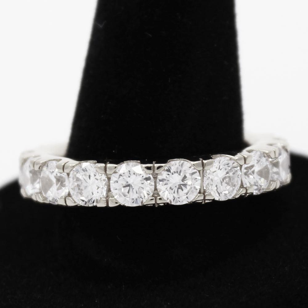 .925 Silver Eternity Band CZ Hip Hop Bling Ring