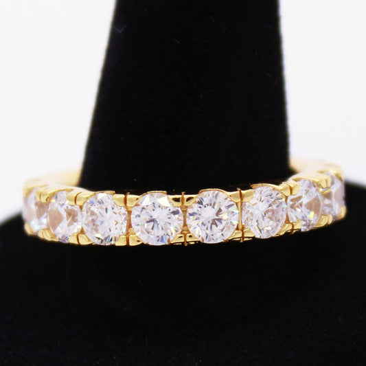 .925 Silver Eternity Band CZ Hip Hop Bling Ring