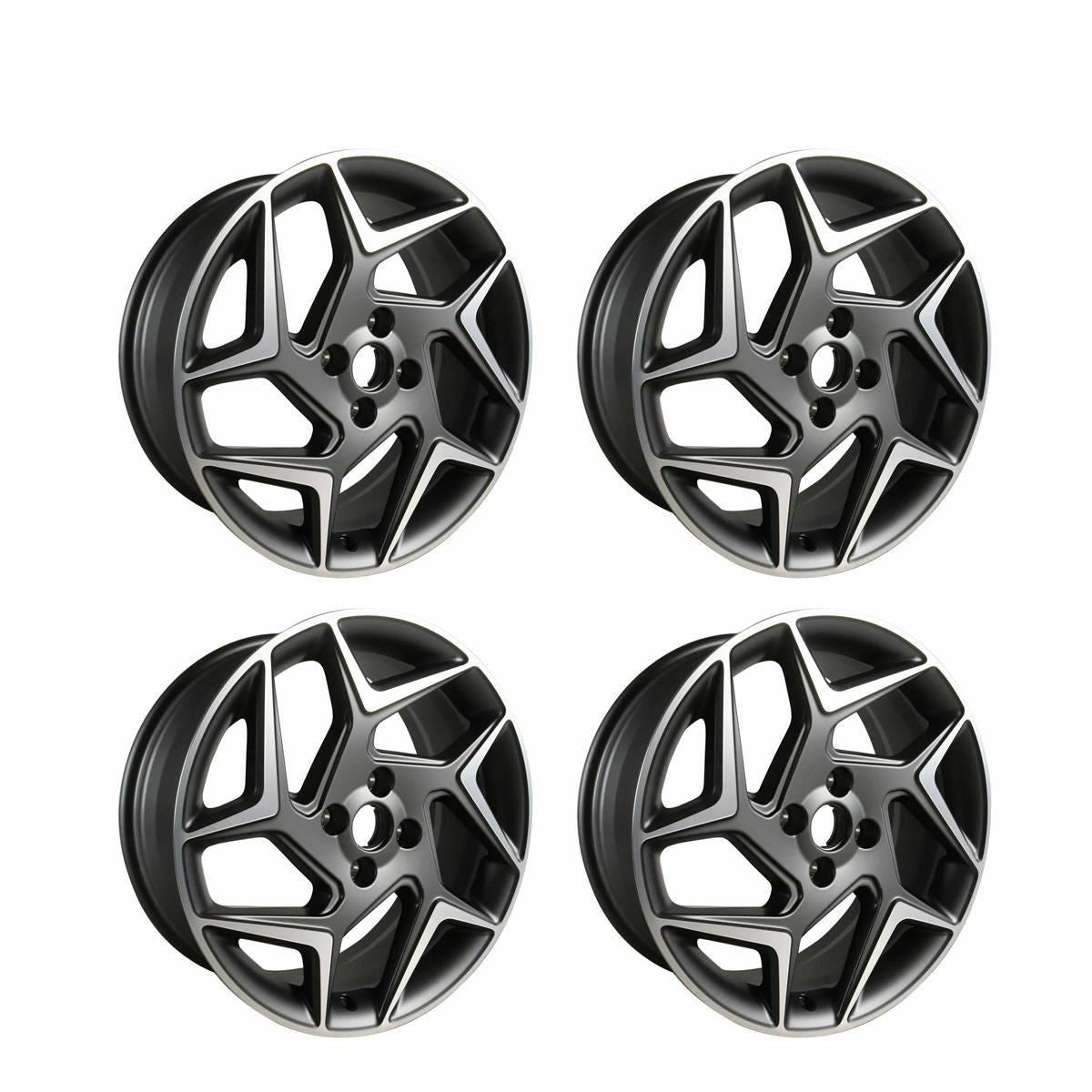 FIESTA 18" SET OF 4 SET OF 4 ALLOY WHEELS 5X2-SPOKE DESIGN MAGNETITE MACHINED FINISH 2018-2023