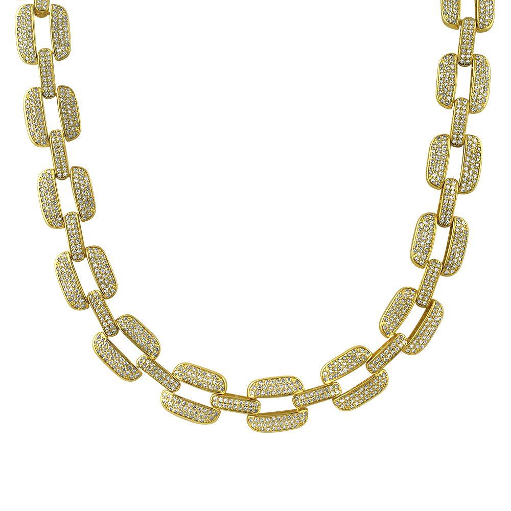 Bar Link Iced Out Chain Hip Hop Bling Chain