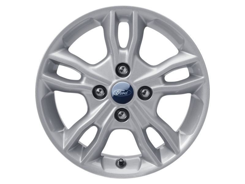 FIESTA 15" SET OF 4 ALLOY WHEEL 5X2-SPOKE DESIGN SPARKLE SILVER FINISH 2012-2019