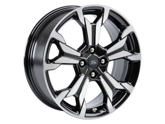FIESTA 18" SET OF 4 SET OF 4 ALLOY WHEELS 5x2-SPOKE DESIGN ABSOLUTE BLACK MACHINED FINISH 2019-2023