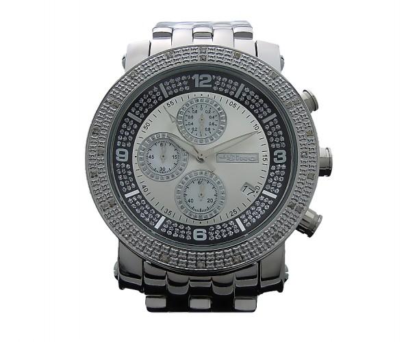 JoJino .25cttw Diamond Watch Black Silver Dial