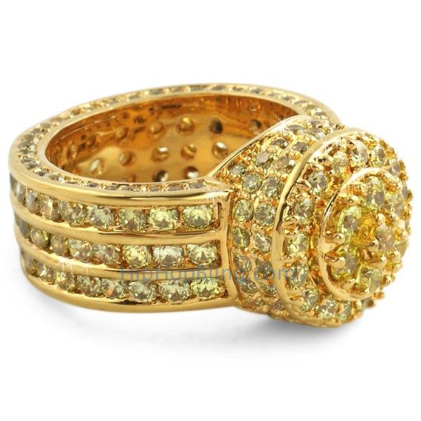 Lemonade Cluster Custom CZ Bling Bling Ring